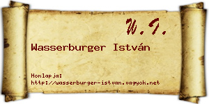 Wasserburger István névjegykártya